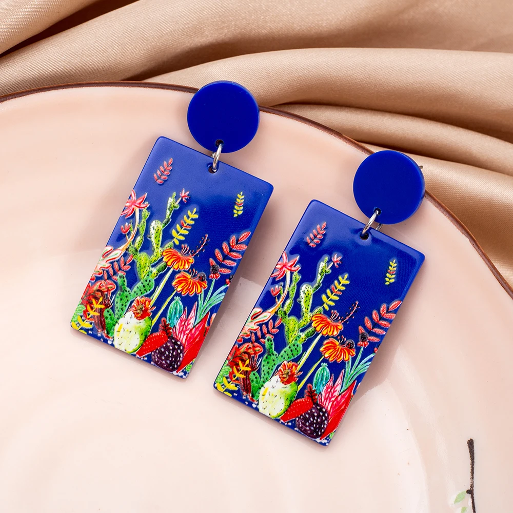 Ethnic Fashion Trends 2026 - New Cactus Leaf Relievo Print Blue