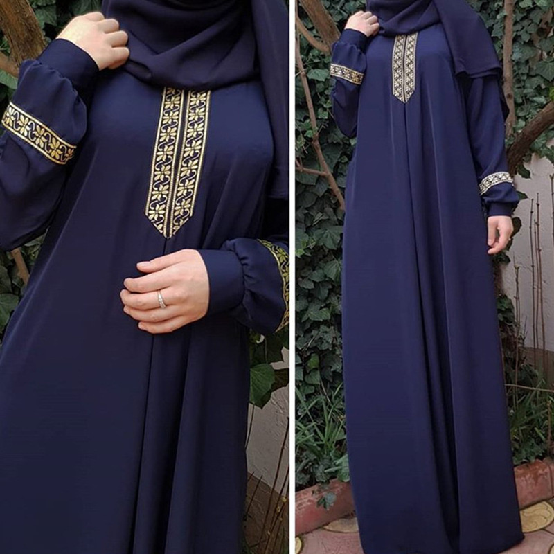 Ethnic Fashion Dubai - Muslim Ethnic Style Print Abayas Plus
