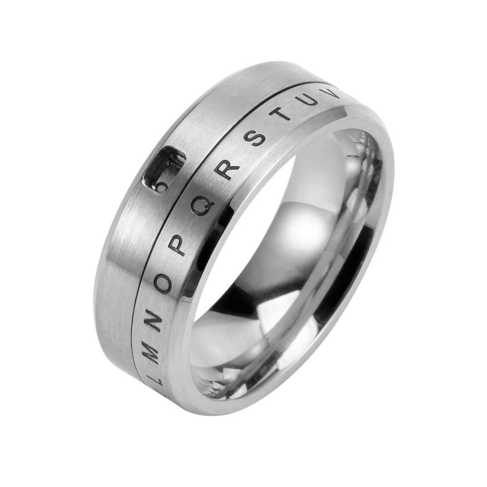 Urban Ethnic Fashion - Men's Stainless Steel Spinner Ring Rotating