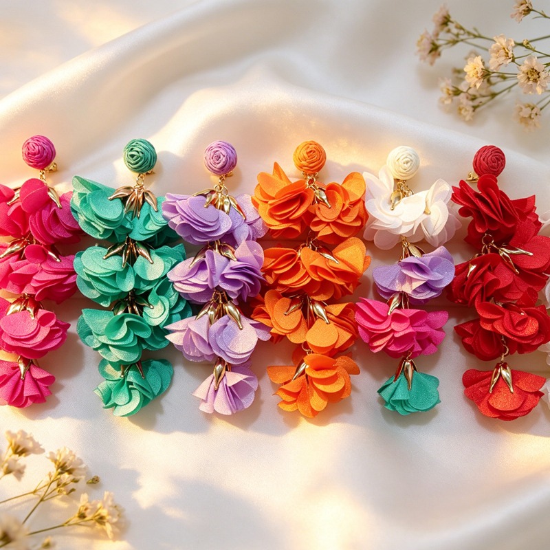 Ethnic Fashion Trends 2026 - Ethnic Colorful Flower Tassel Clip on