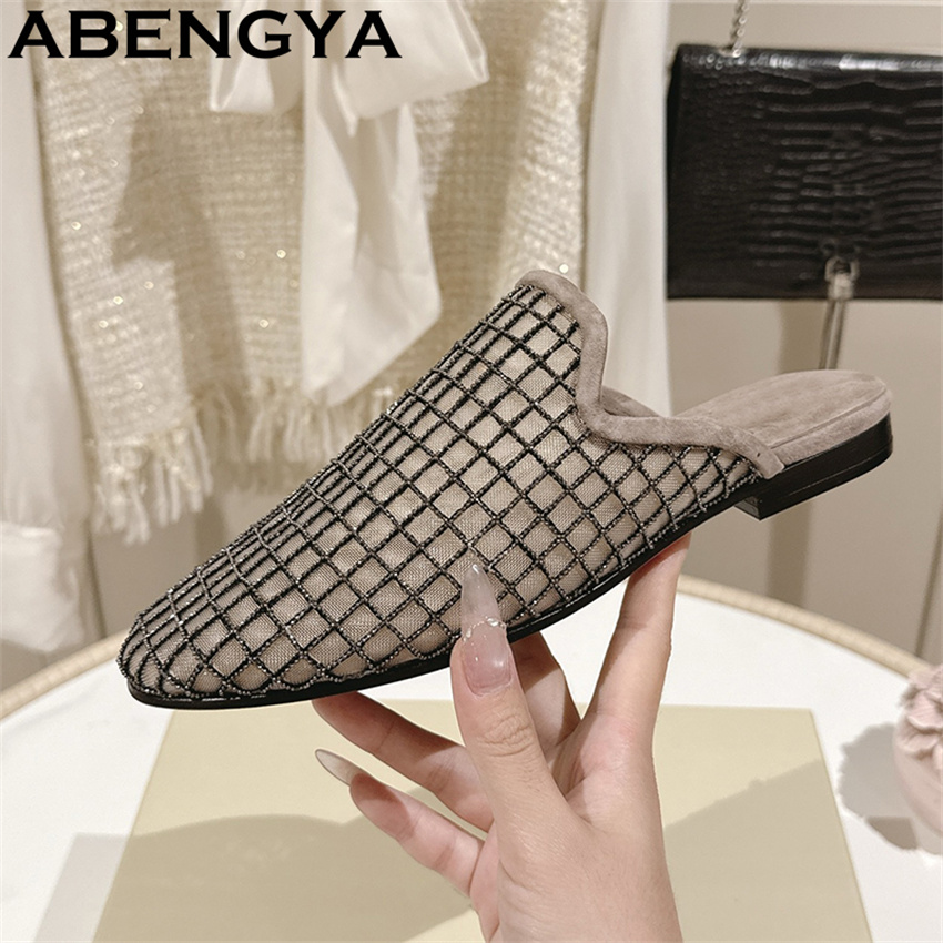 Shiny Lace Mesh Round Toe Flat - đánh giá và giá Ethnic And Fashion