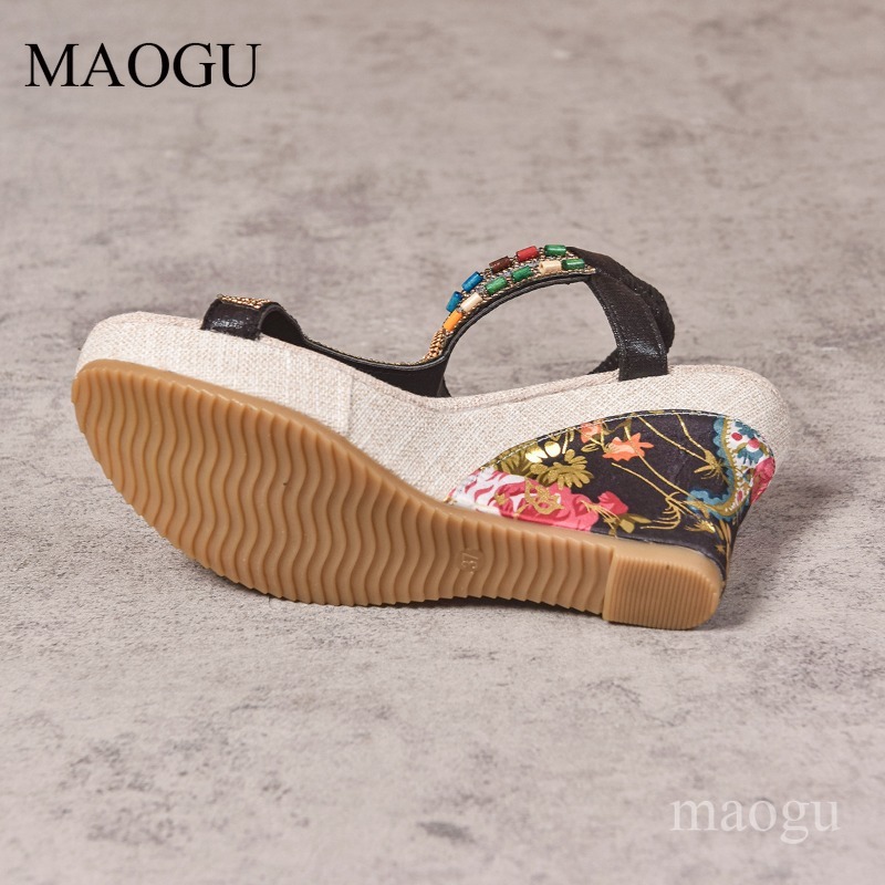 Boho Beaded Floral Wedge Sanda - đánh giá và giá Ethnic And Fashion