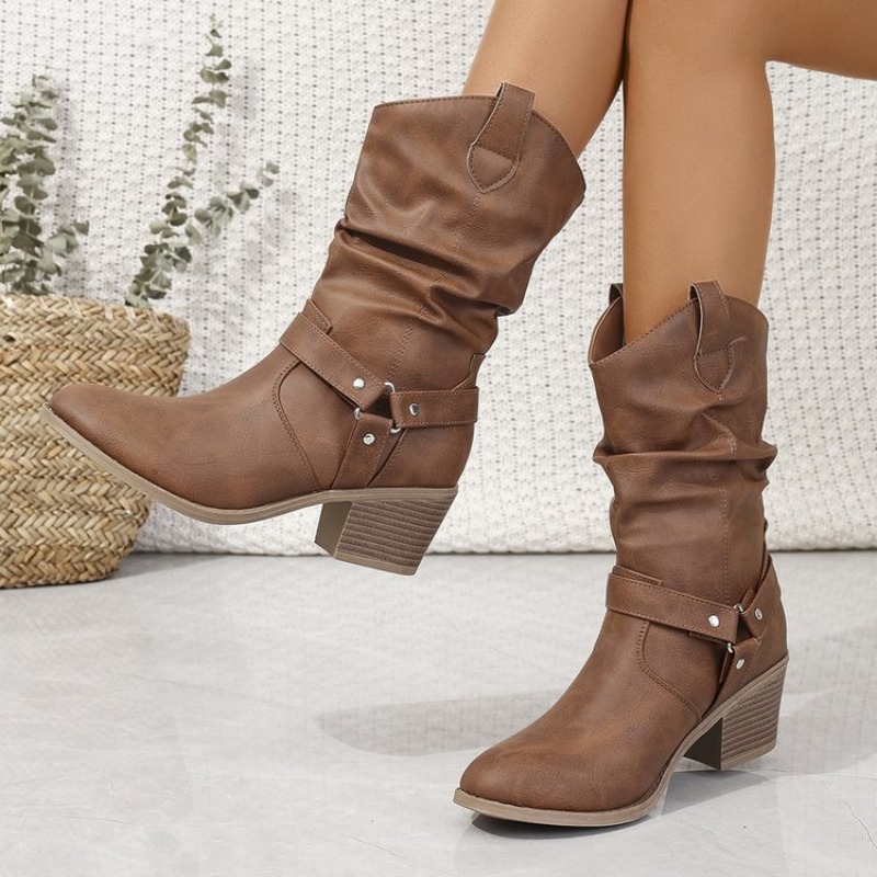 Womens Mid-Calf Boots Retro St - đánh giá và giá Ethnic And Fashion