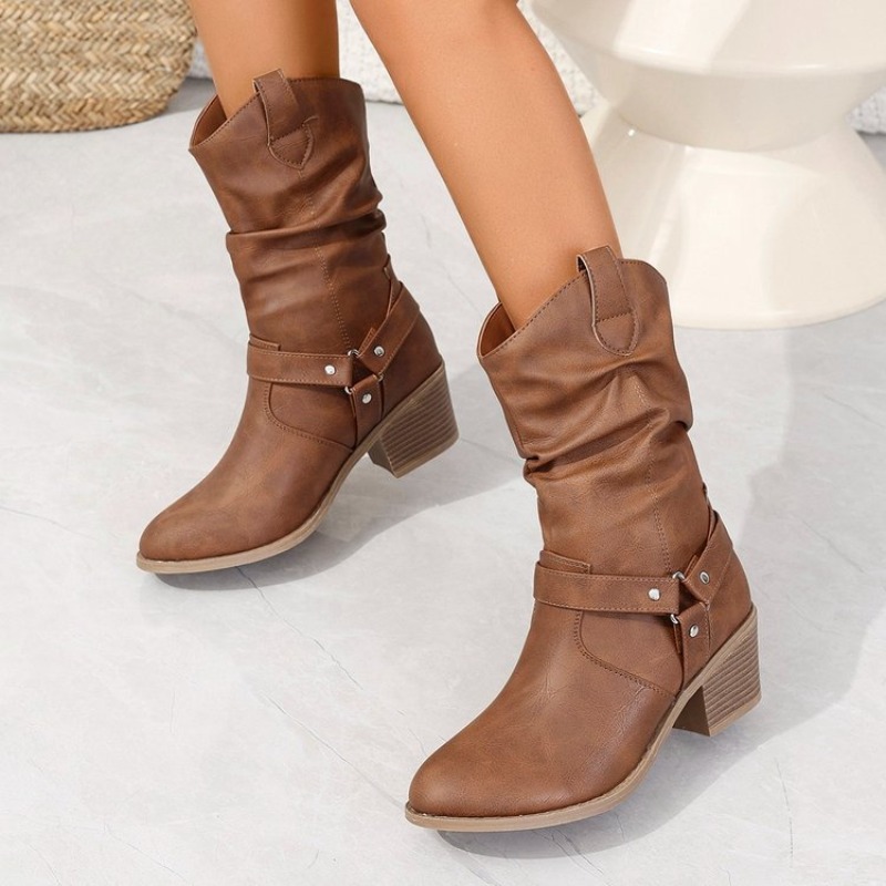 Womens Mid-Calf Boots Retro St - đánh giá và giá Ethnic And Fashion